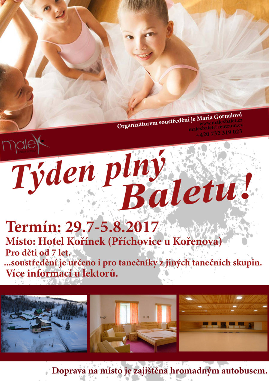 Baletní soustředění 29.7-5.8.2017 v hotelu Kořínek